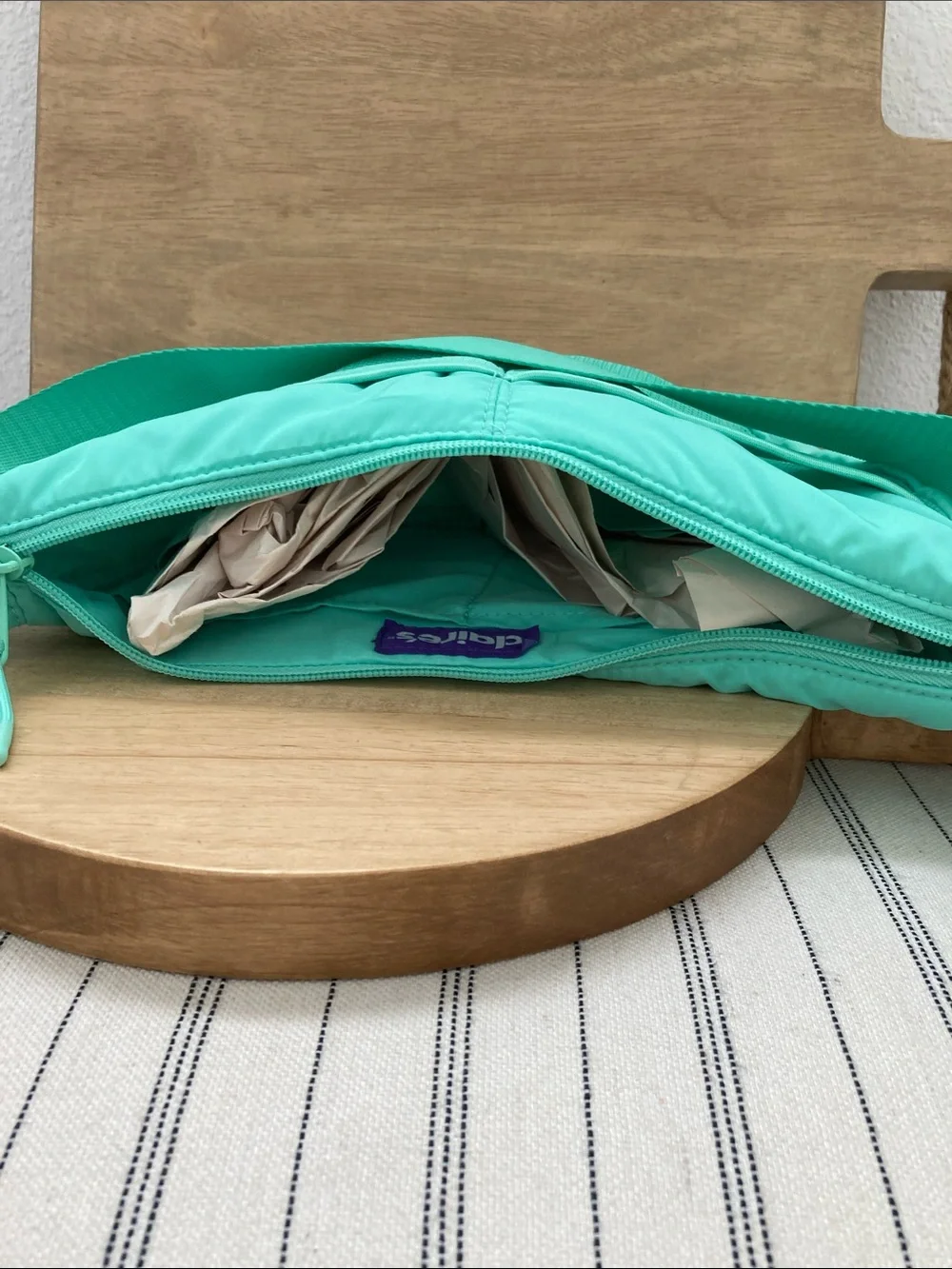 SALE! 50% Off NWT Claire’s Teal Crossbody Belt Bag with Front Pocket